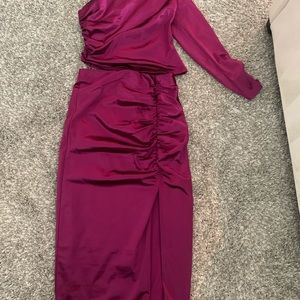 Express Satin Super high waisted skirt/top set